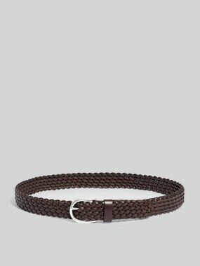 Madewell Dark Brown Braided Genuine Leather Belt in Medium